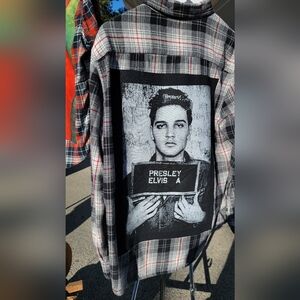 Recycled  Elvis Presley Flannel Shirt Size Large